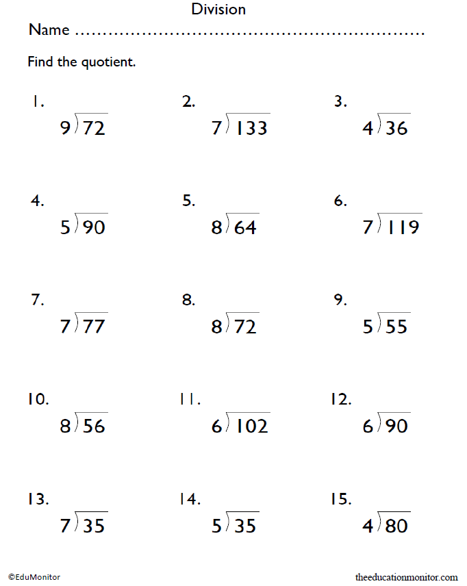 Grade 4 Math Division Worksheets Long Division Worksheets