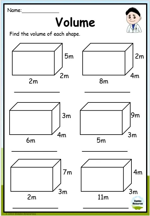 volume practice worksheet volume practice worksheet