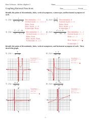 graphing rational functions worksheet graphing rational functions worksheet