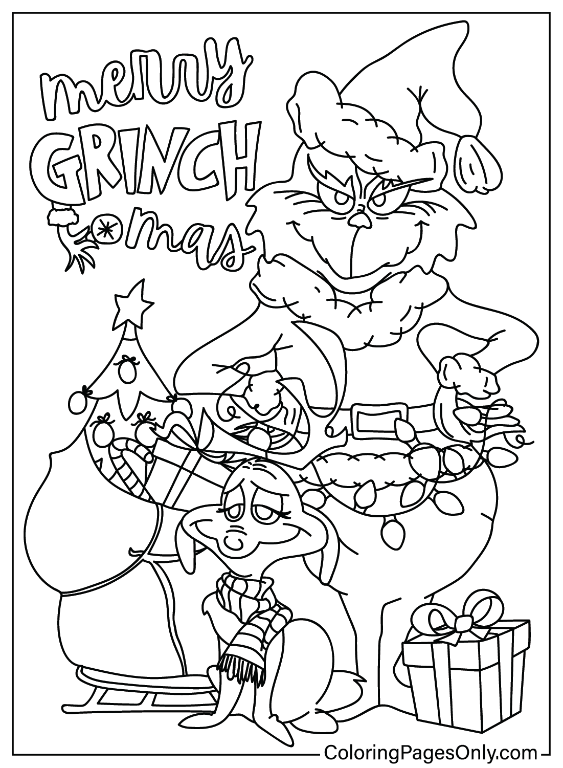 Grinch Printable Coloring Page