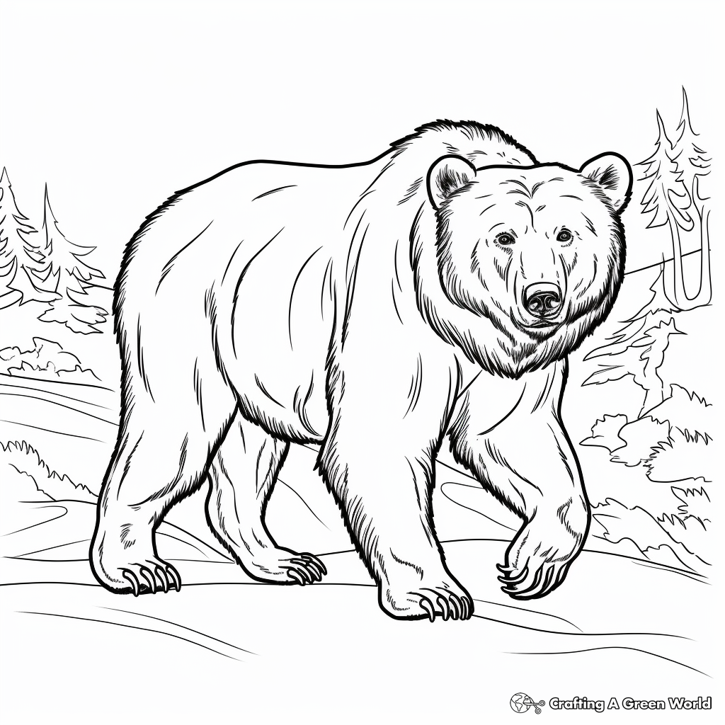 Grizzly Bear Coloring Pages Free Printable