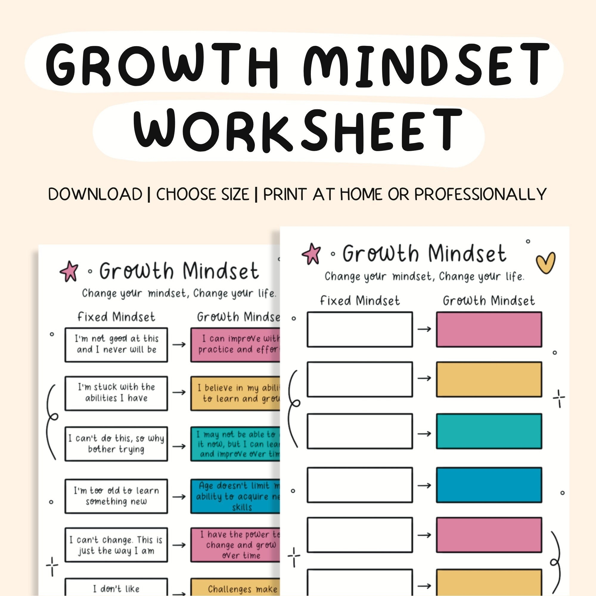 Growth Mindset Worksheets All Worksheets