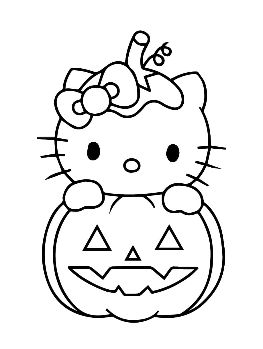 Halloween Hello Kitty Coloring Pages ColoringLib