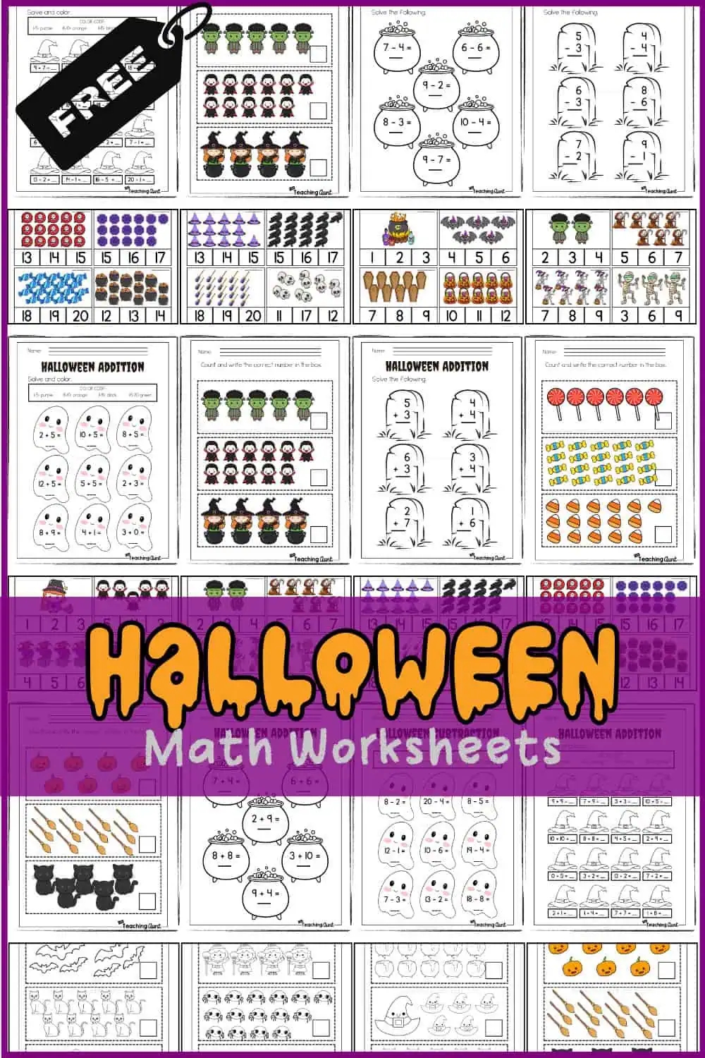Halloween Math Worksheets The Teaching Aunt Halloween Math Worksheets The Teaching Aunt