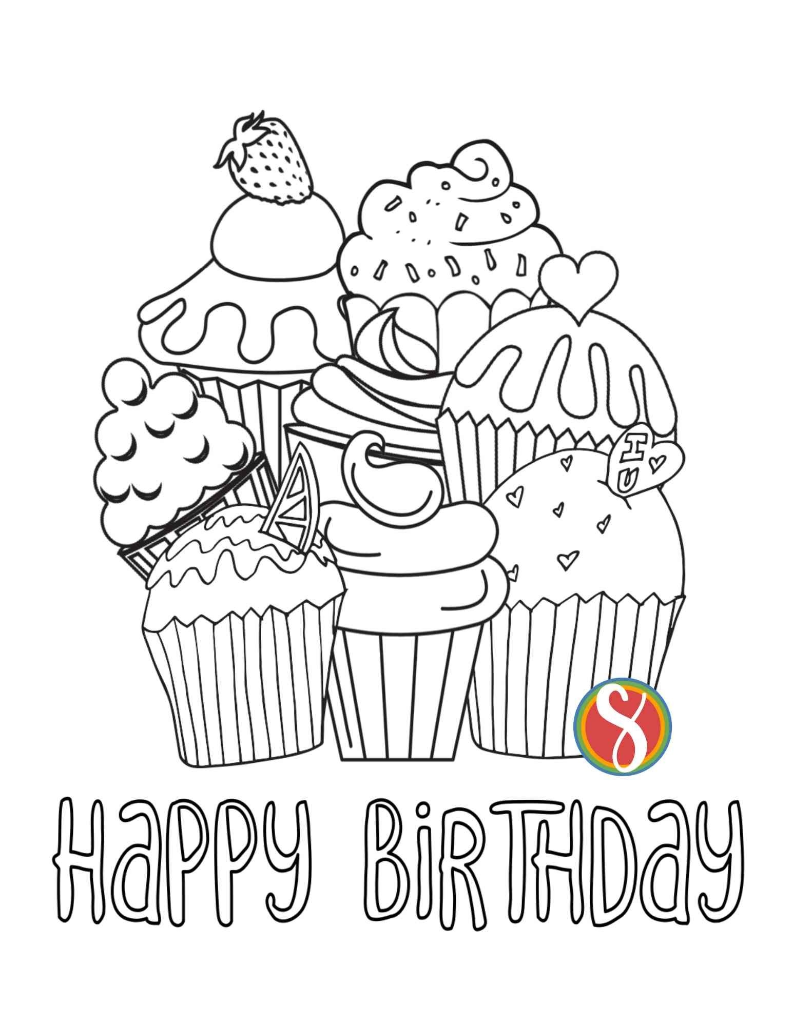 Happy Birthday Coloring Page Happy Birthday Coloring Page