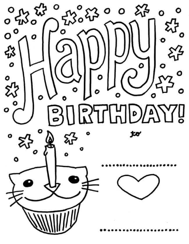 happy birthday coloring pages printable happy birthday coloring pages printable