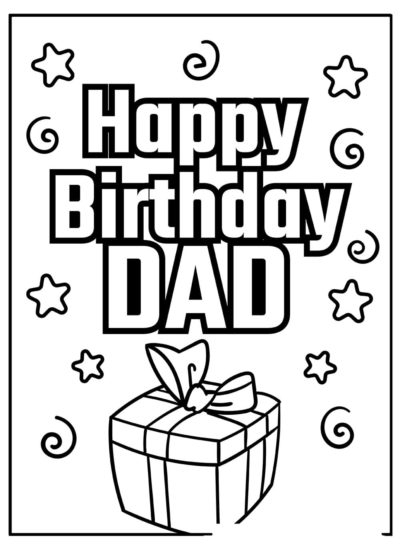 Happy Birthday Dad Coloring Pages