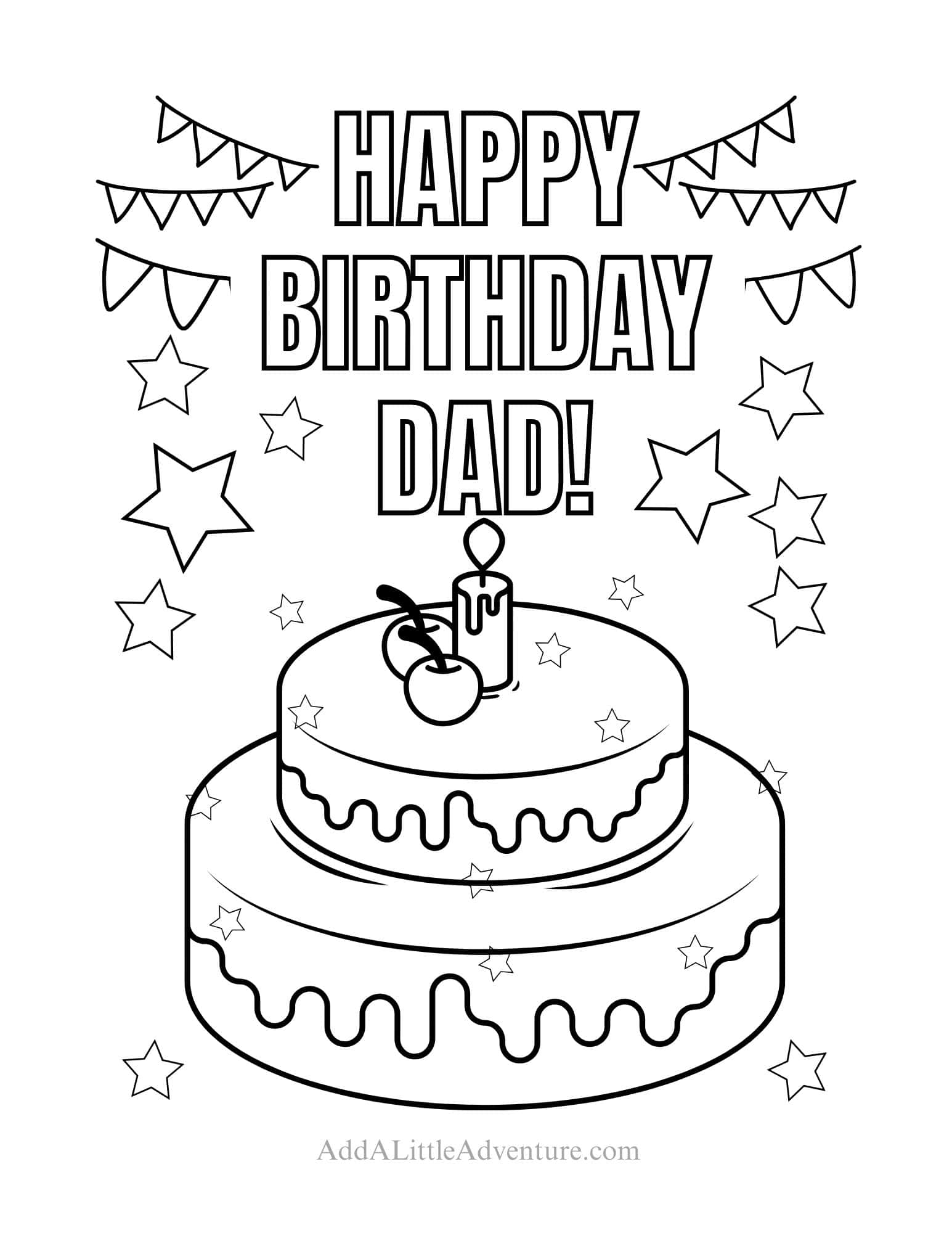 Happy Birthday Dad Coloring Pages Free Printables