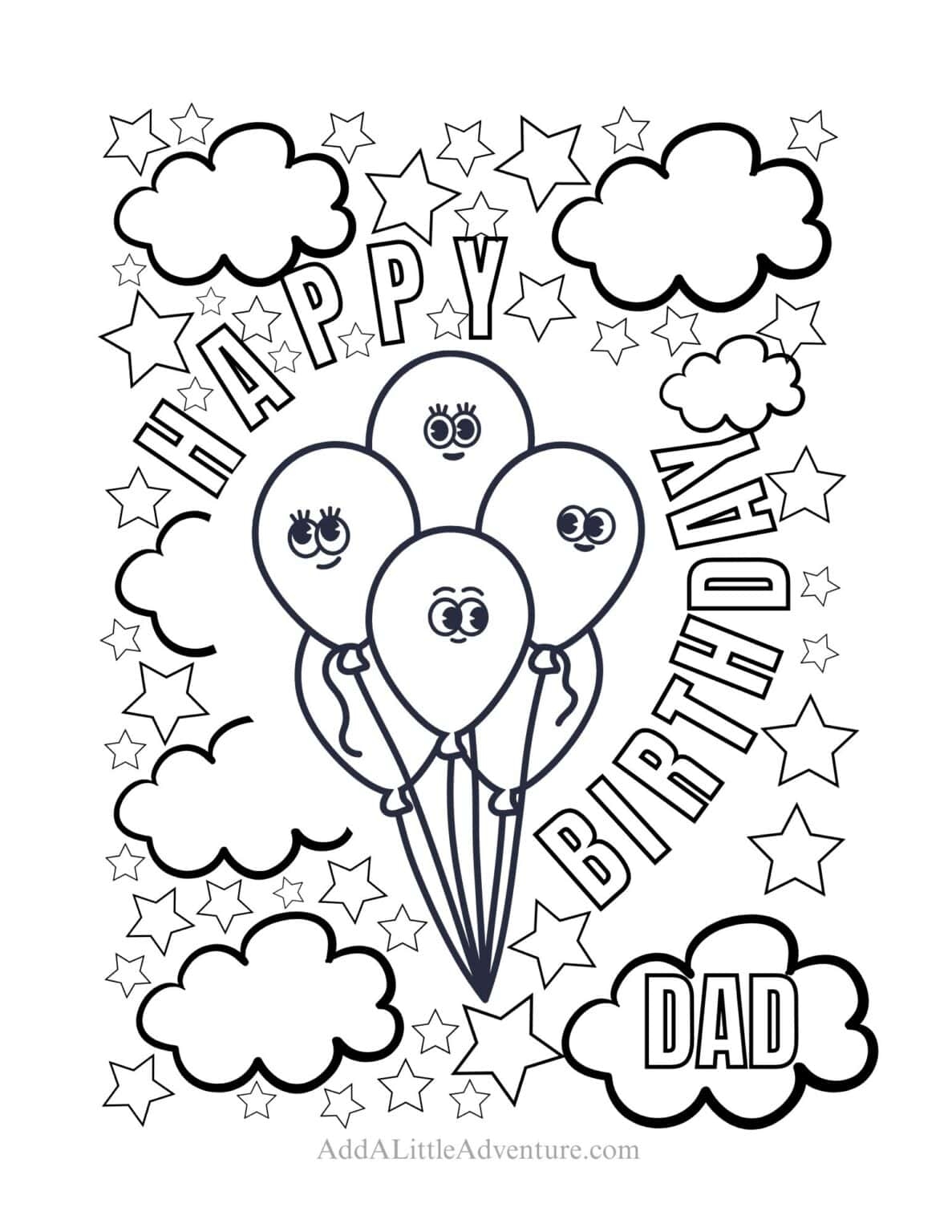Happy Birthday Dad Coloring Pages Free Printables