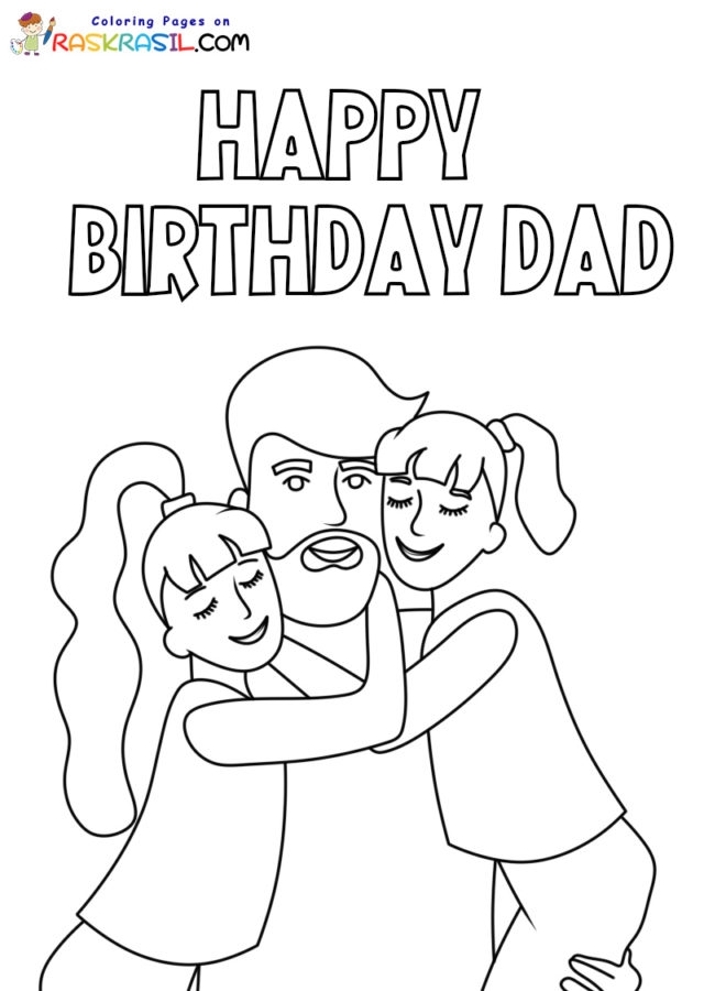 Happy Birthday Dad Coloring Pages