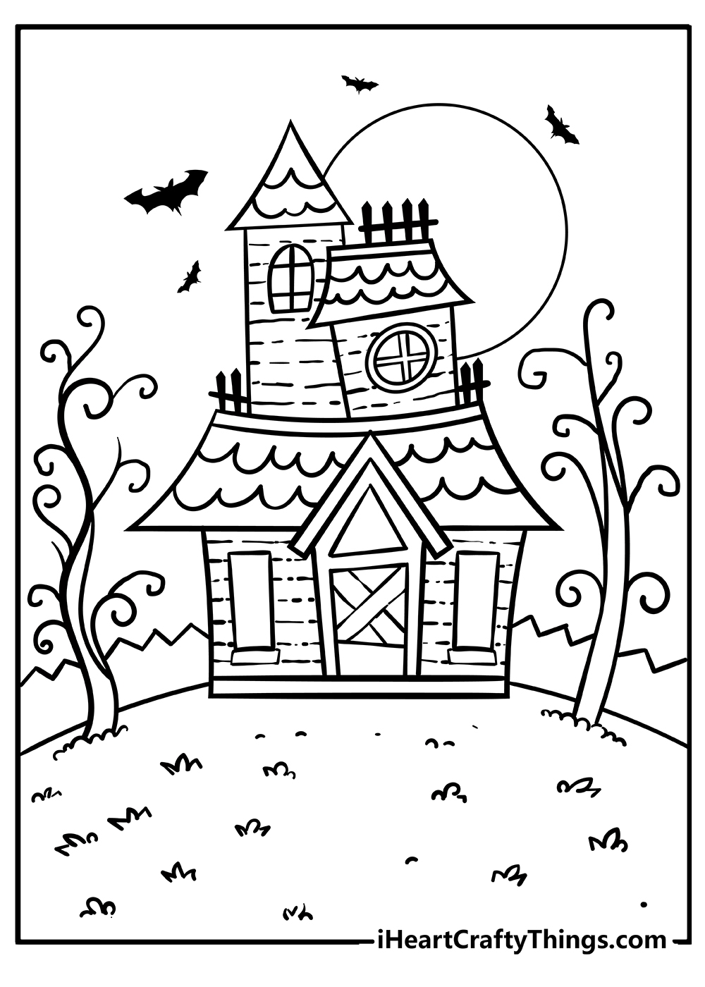 haunted house coloring pages