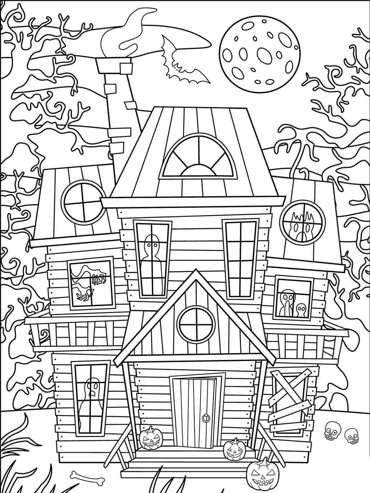haunted house color pages haunted house color pages