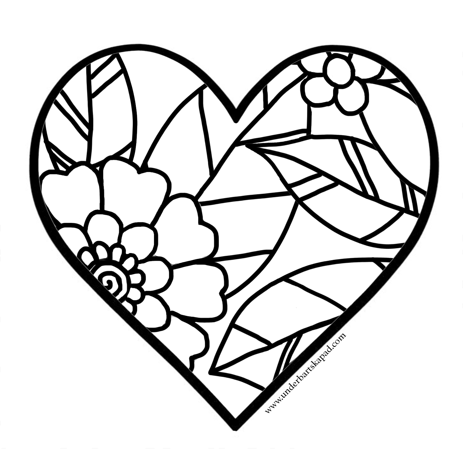 Heart Coloring Pages FREE Download Underbart Skapad
