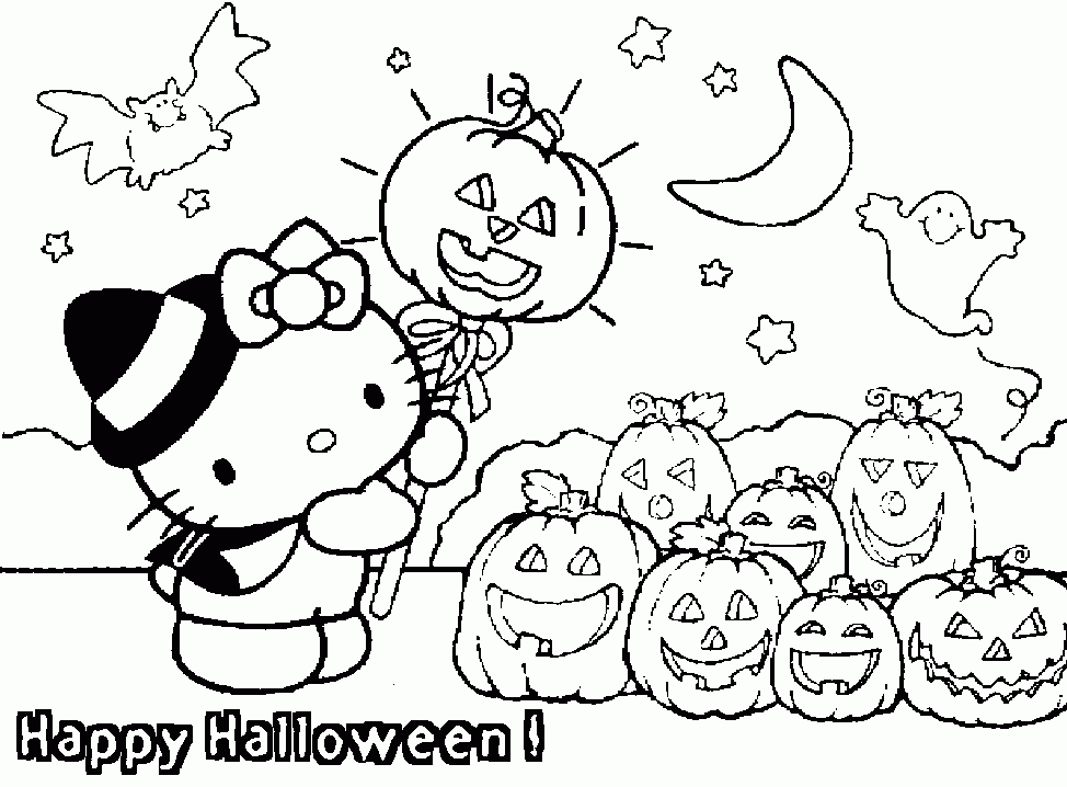 Hello Kitty Halloween Coloring Pages Best Coloring Pages For Kids