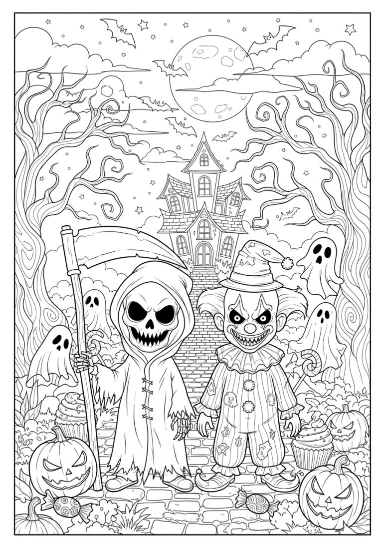 spooky halloween coloring pages