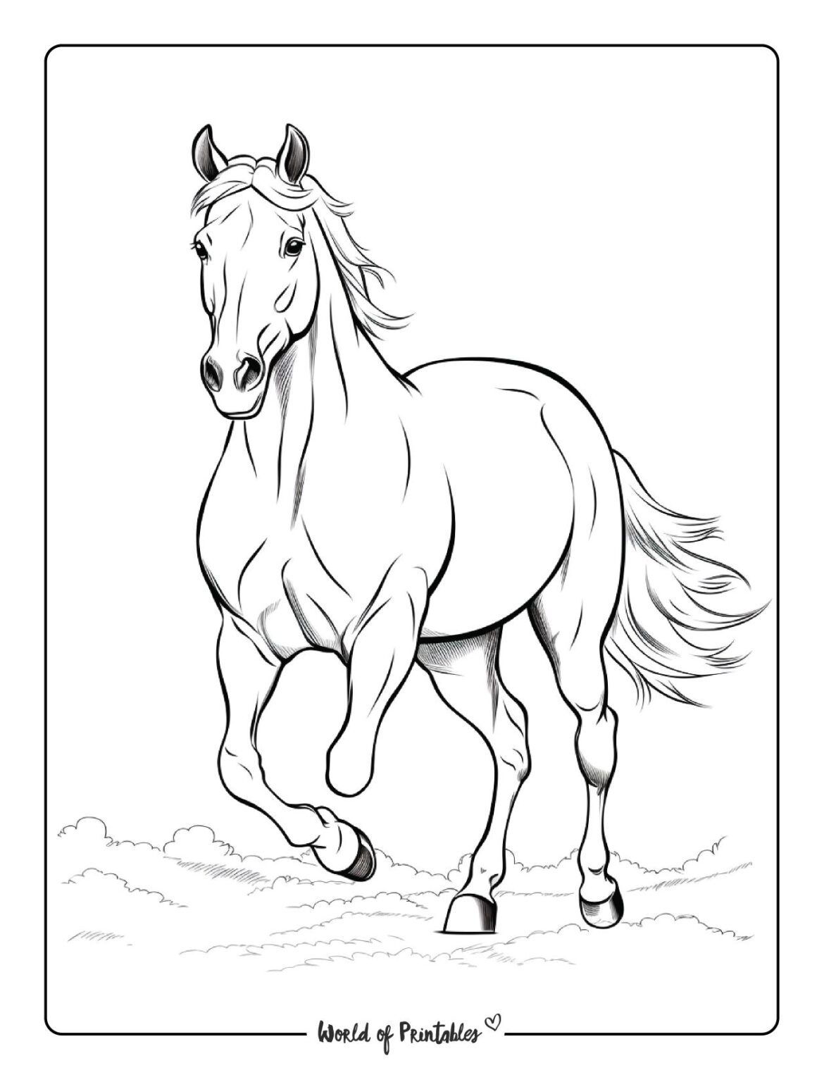 Horse Coloring Pages For Kids Adults World Of Printables Horse Coloring Pages For Kids Adults World Of Printables