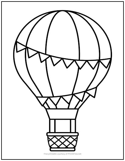 Hot Air Balloon Coloring Page Print It Free