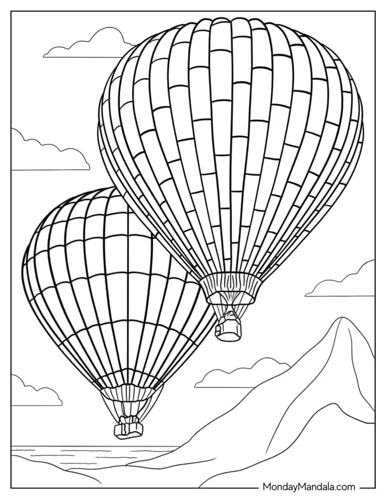Hot Air Balloon Preschool Coloring Page Hot Air Ballon Coloring Page