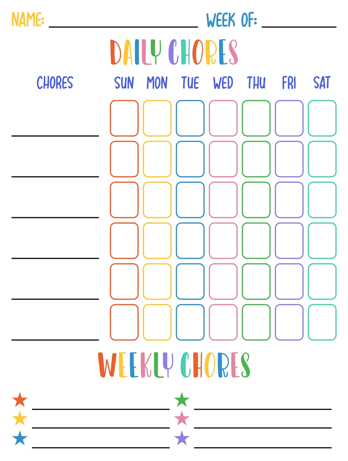 Household Chore Charts 10 Free PDF Printables Printablee