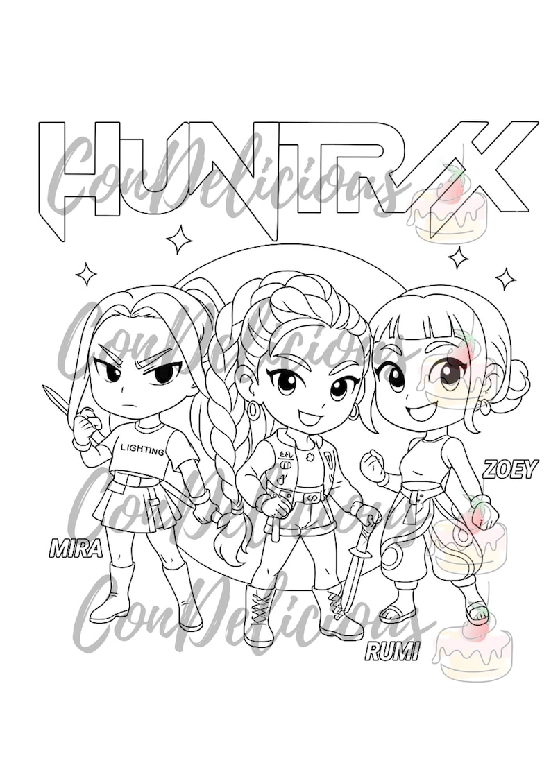 Huntrix K pop Demon Hunters Printable PDF Coloring Book 40 Pages Etsy Huntrix K pop Demon Hunters Printable PDF Coloring Book 40 Pages Etsy