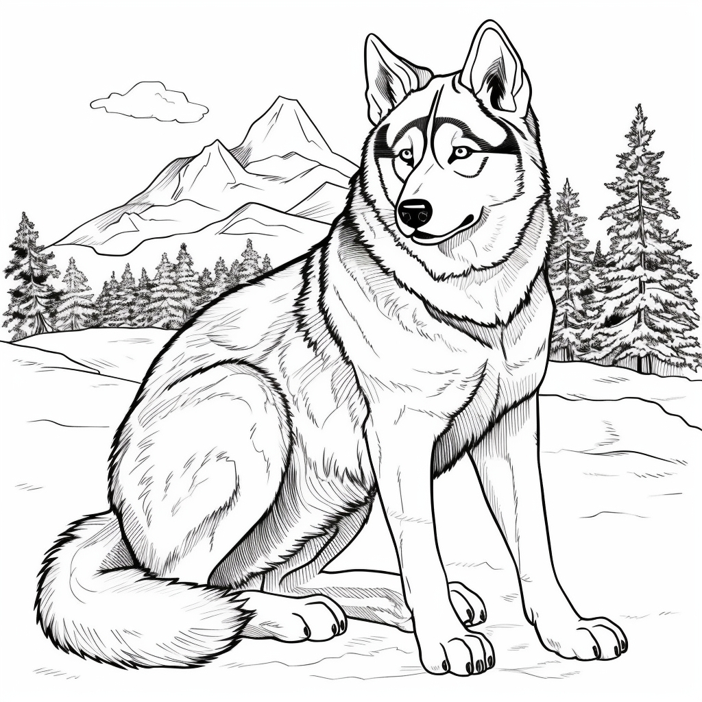 Husky Pictures To Color By Happy Paws Art