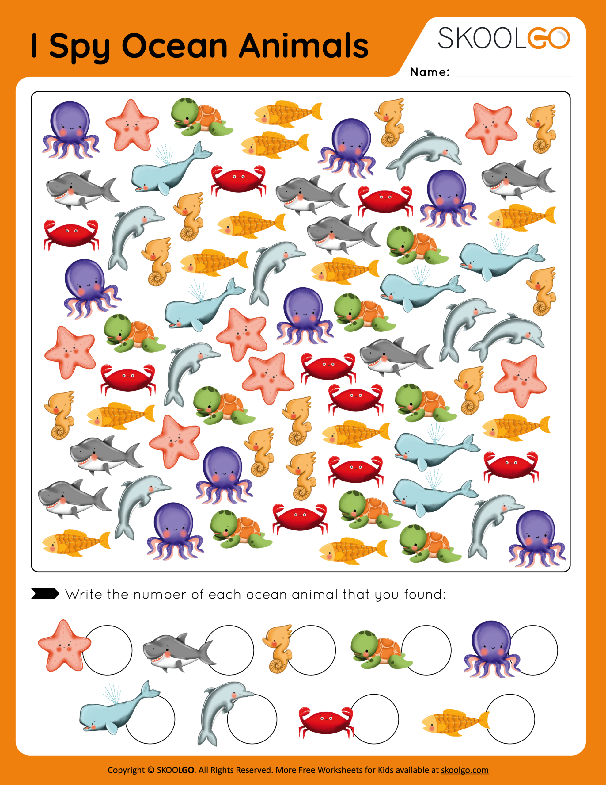 I Spy Ocean Animals Free Worksheet SKOOLGO