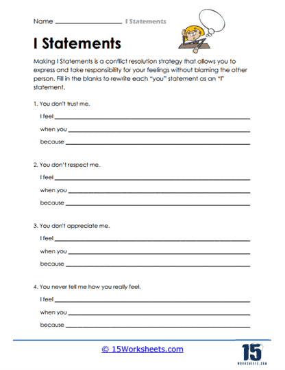 I Statements Worksheets Confident Expression 15 Worksheets I Statements Worksheets Confident Expression 15 Worksheets