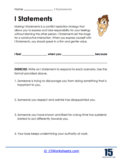 I Statements Worksheets Confident Expression 15 Worksheets I Statements Worksheets Confident Expression 15 Worksheets