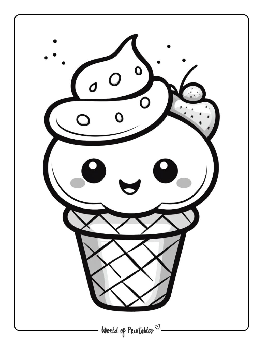 Ice Cream Coloring Pages World Of Printables