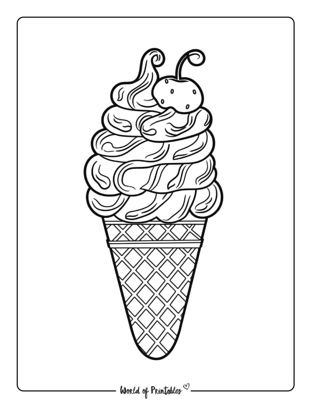 Ice Cream Coloring Pages World Of Printables