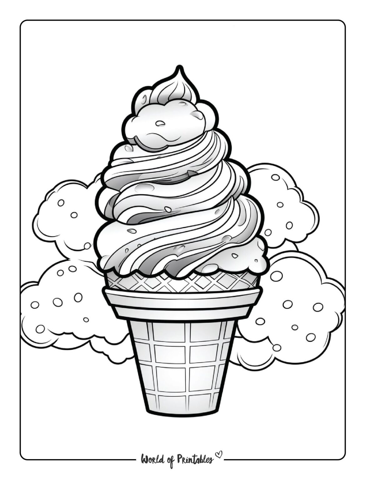 Ice Cream Coloring Pages World Of Printables