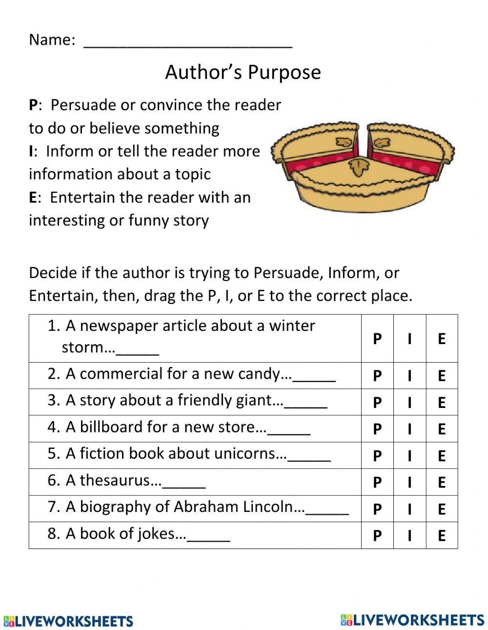 Identifying Authors Purpose Worksheet Worksheets Library Identifying Authors Purpose Worksheet Worksheets Library
