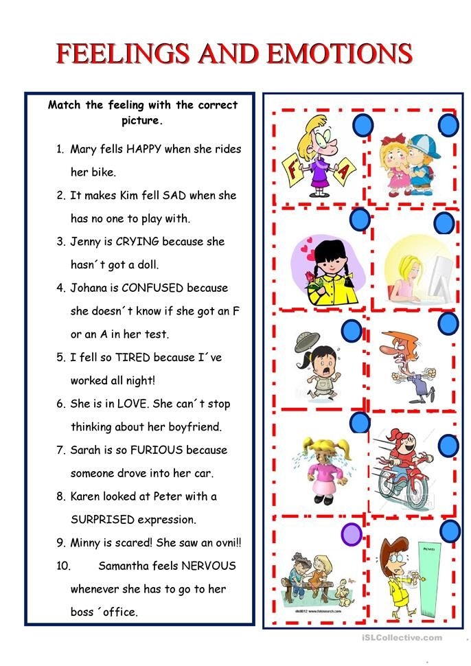 Identifying Emotions Worksheet