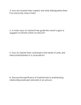 Implied Lines In Art Reading Worksheet Editable By Rods Social Studies Implied Lines In Art Reading Worksheet Editable By Rods Social Studies