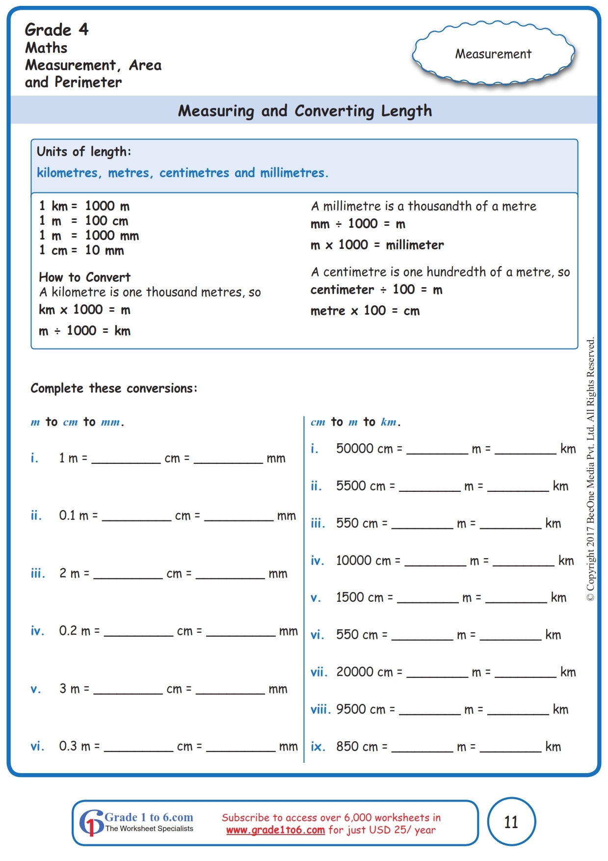 incredible measurements worksheet answers