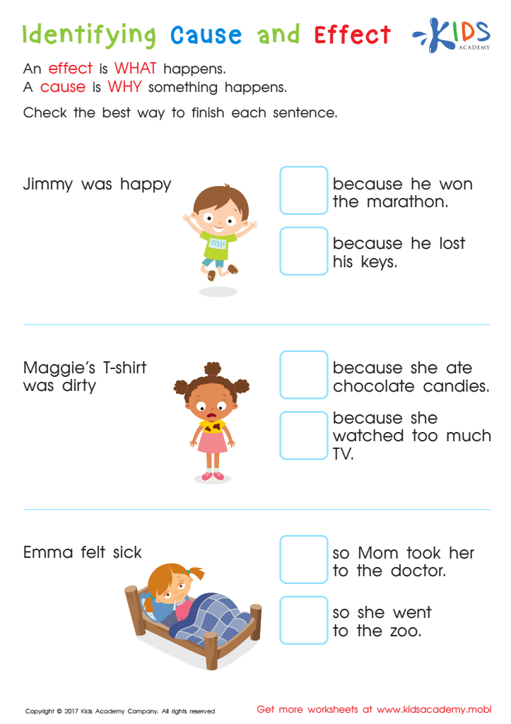 Indentifying Cause And Effect Worksheet Printable PDF For Kids Indentifying Cause And Effect Worksheet Printable PDF For Kids