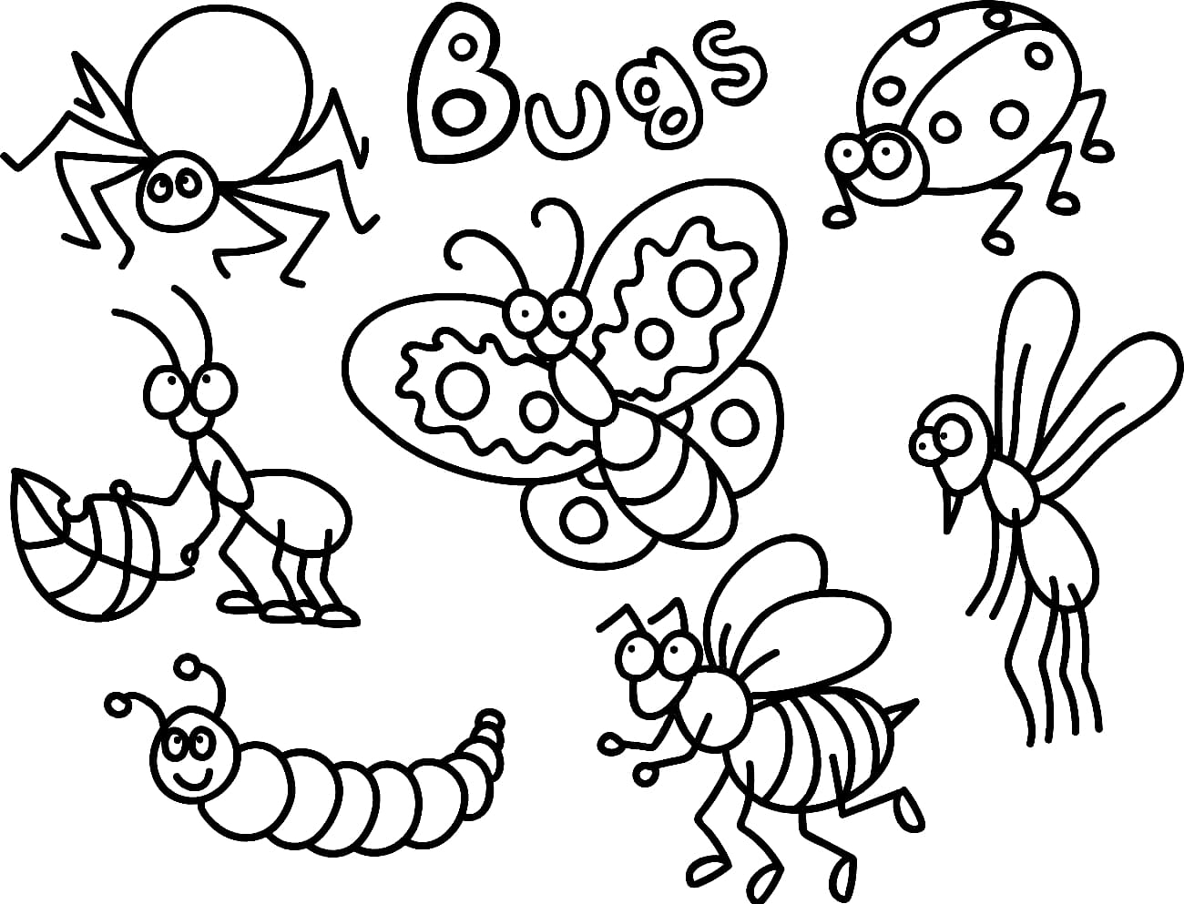 Insect Coloring Pages Print Free For Kids Insect Coloring Pages Print Free For Kids