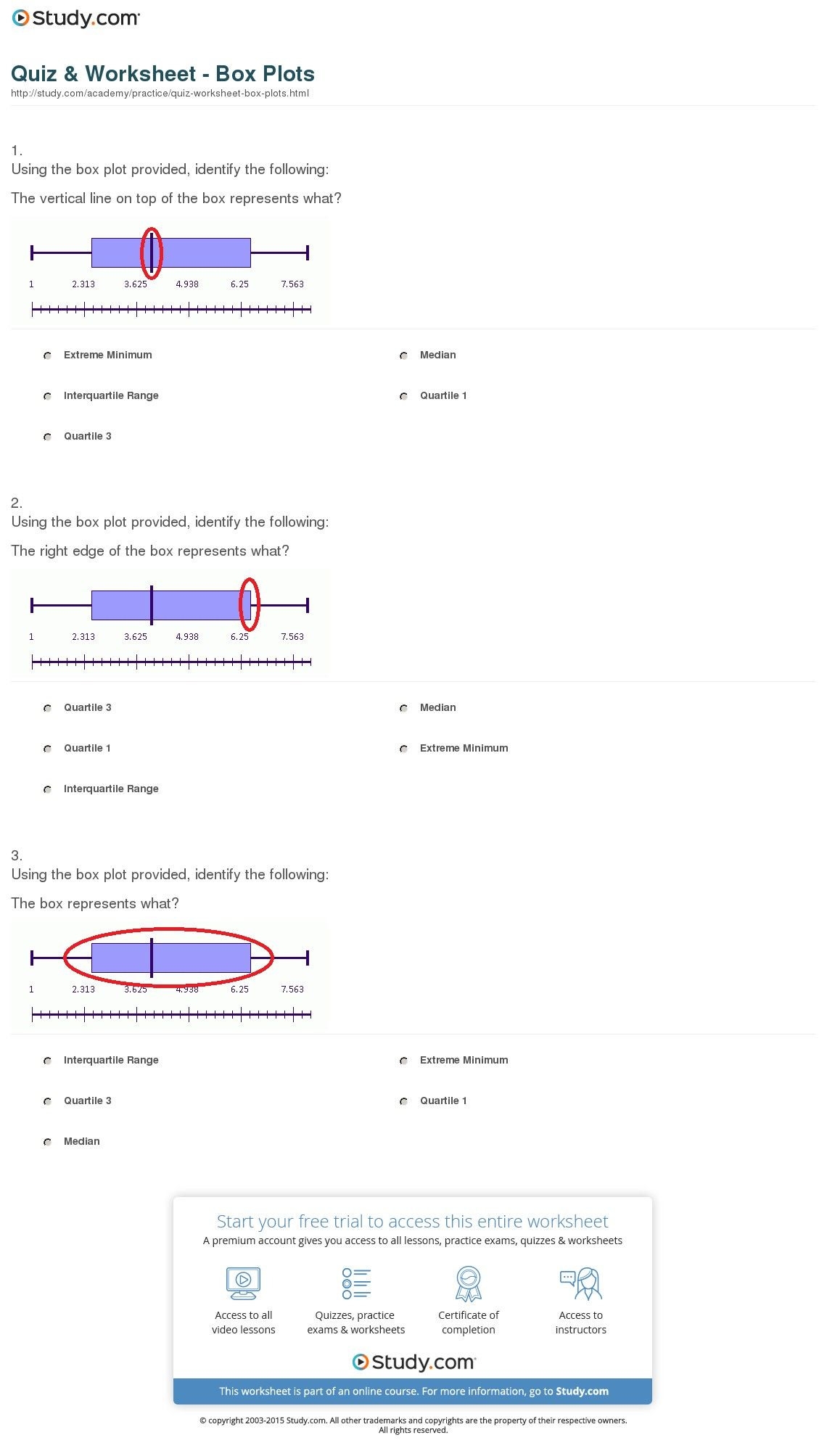 worksheet box and whisker plots worksheet box and whisker plots