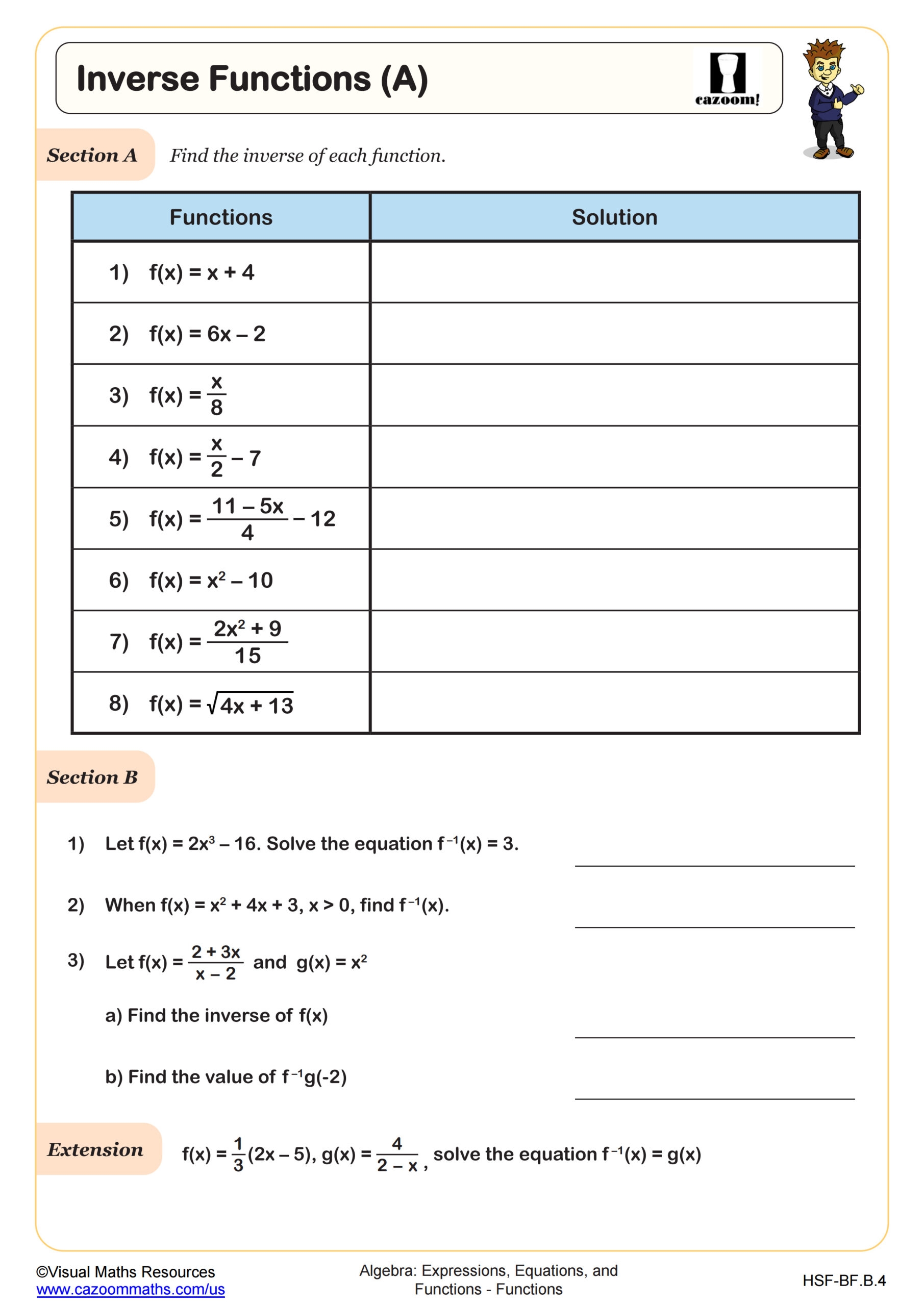 Inverse Functions A Worksheet Fun And Engaging Algebra II PDF Inverse Functions A Worksheet Fun And Engaging Algebra II PDF