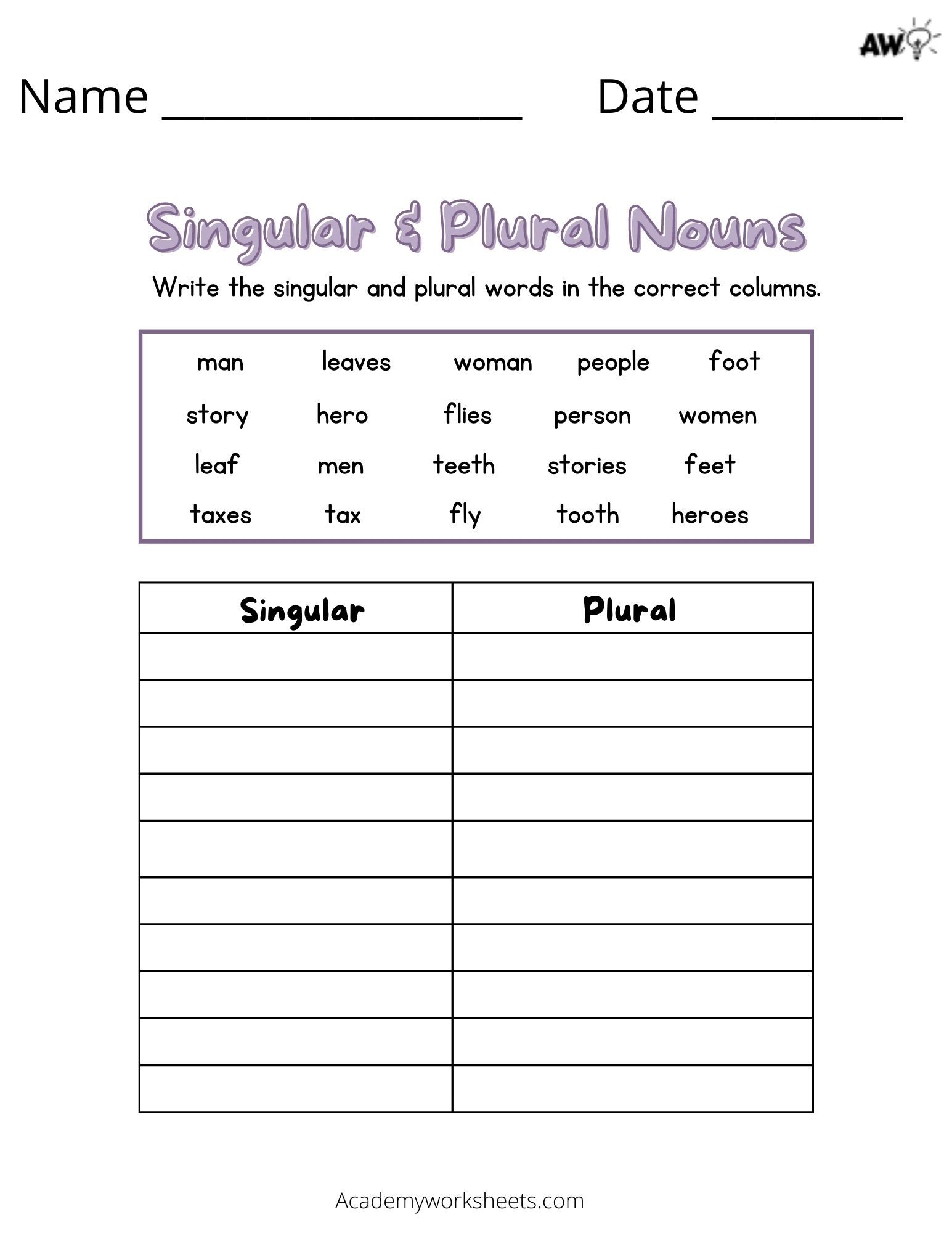 Irregular Plural Nouns Worksheet Admuscente Irregular Plural Nouns Worksheet Admuscente