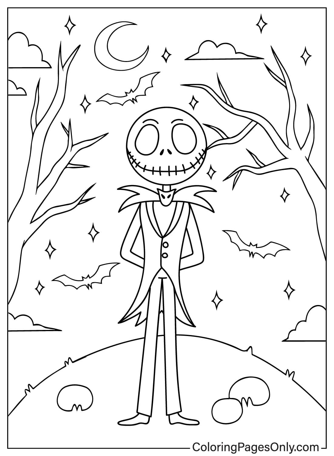 Jack Skellington Coloring Pages Free Printable PDF Online Coloring