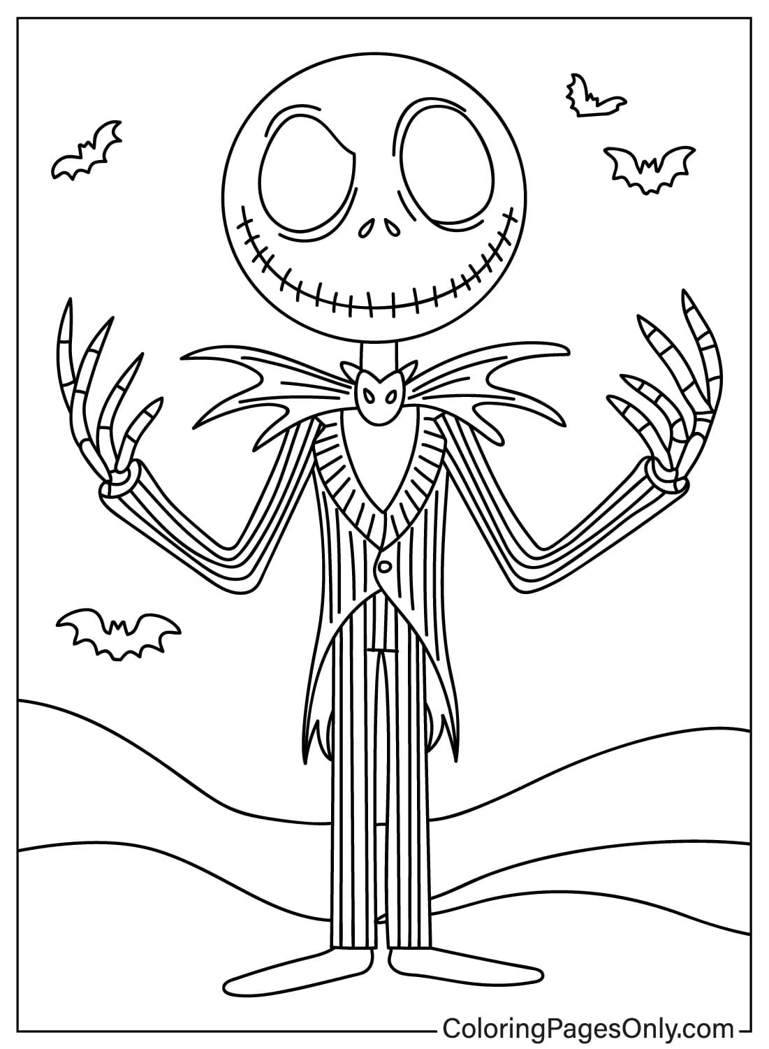 Jack Skellington Coloring Pages Free Printable PDF Online Coloring Jack Skellington Coloring Pages Free Printable PDF Online Coloring
