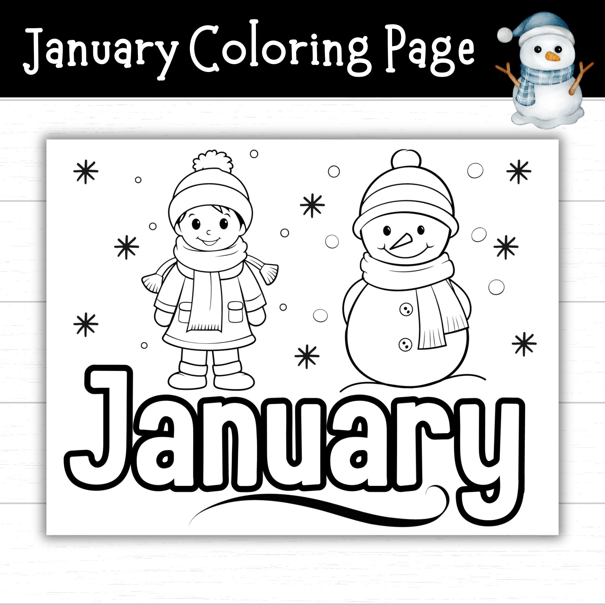 January Coloring Page Month Of January Coloring Page Winter Coloring 
