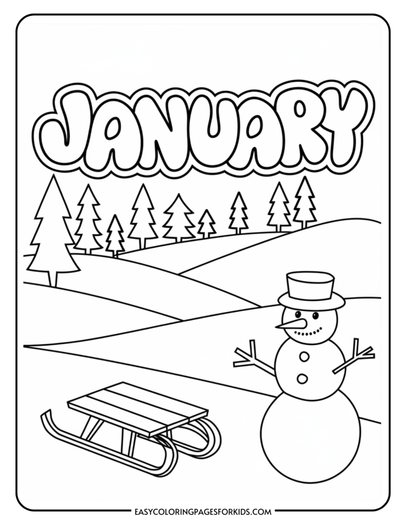 january coloring pages