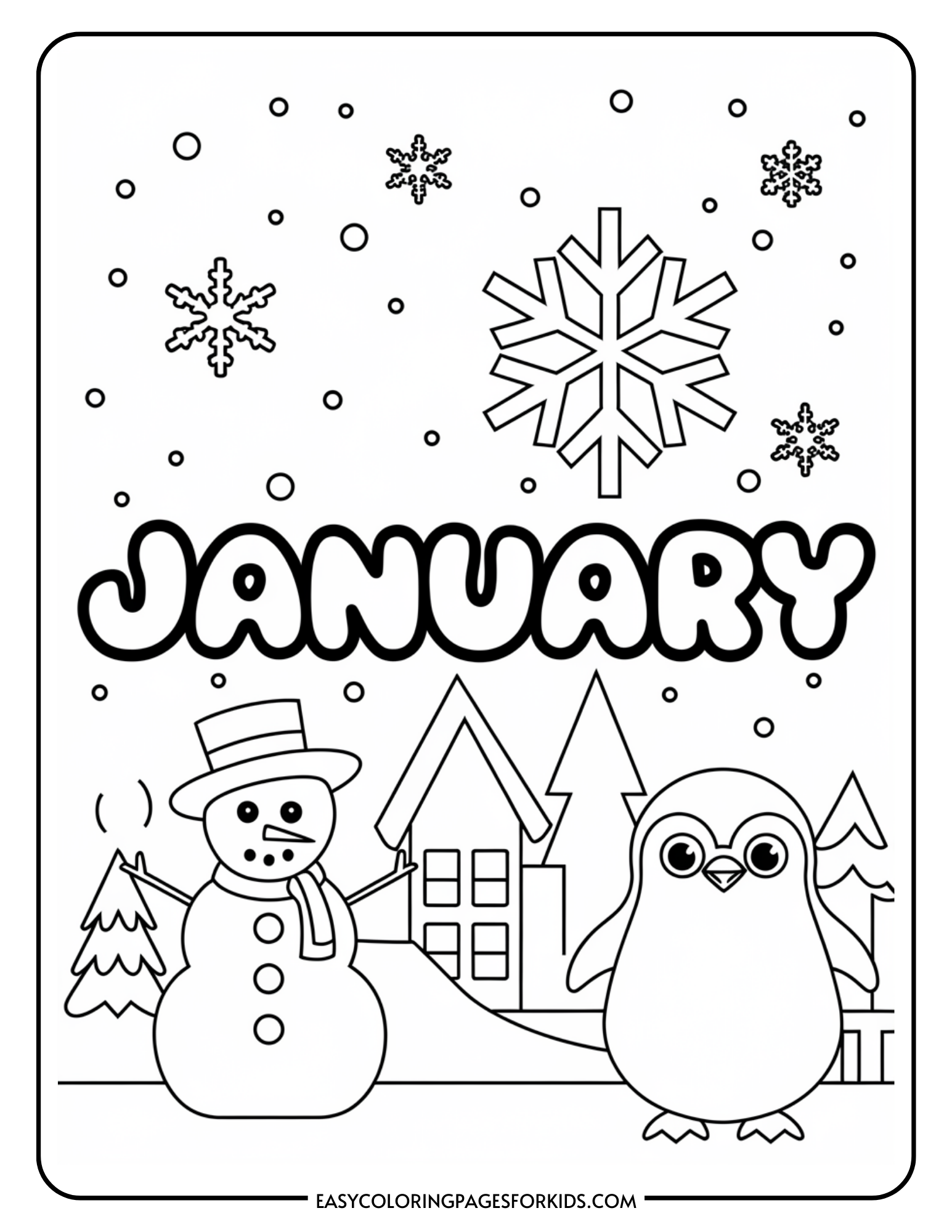January Coloring Pages For Kids 5 Free Printable PDF Pages Easy 