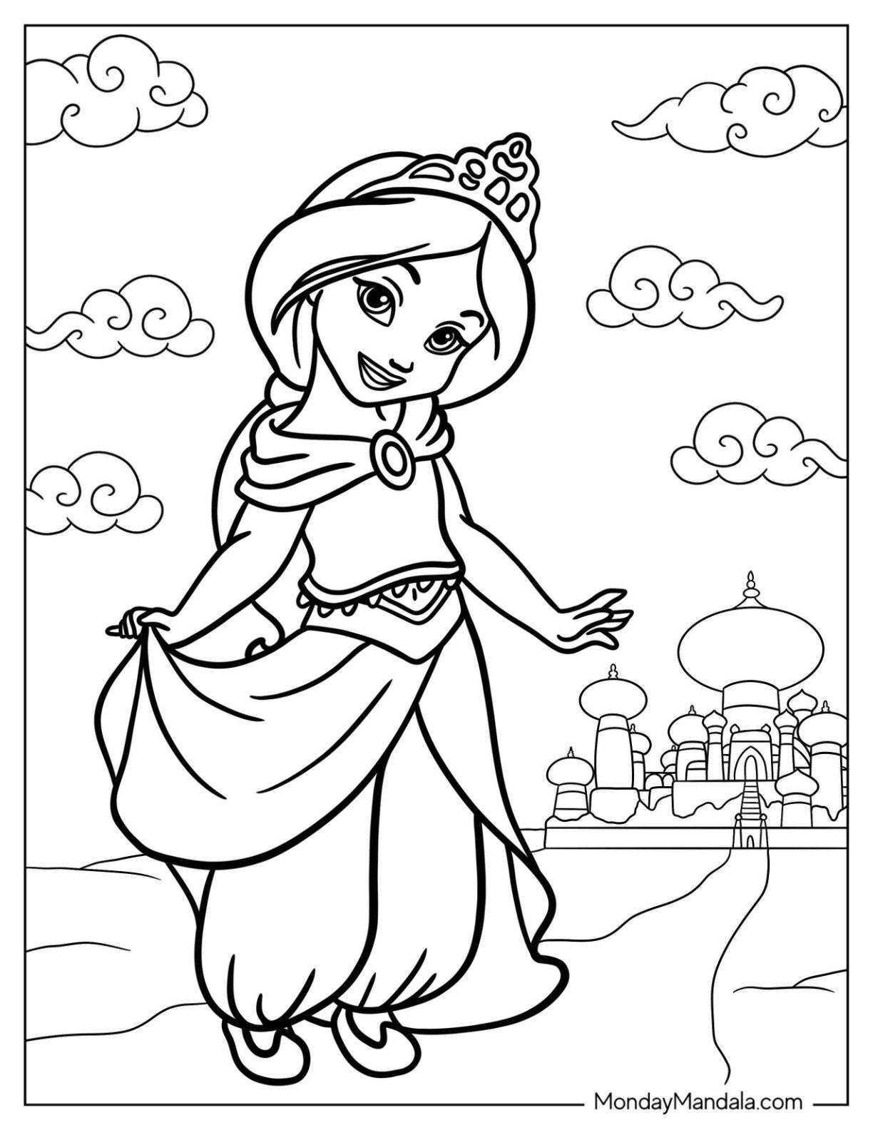 Jasmine Disney Princess Coloring Pages Princess Free Coloring Pages