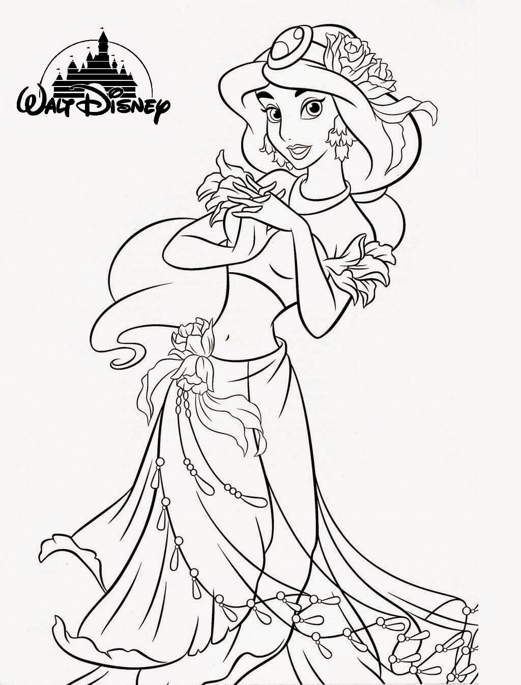 Jasmine Disney Princess Coloring Pages Printable Coloring Pages FREE