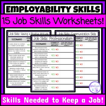 Job Skills Scenario Worksheets Packet Vocational Workplace Scenarios Job Skills Scenario Worksheets Packet Vocational Workplace Scenarios