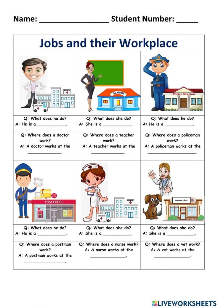 Jobs And Their Workplace Worksheet Vocabulary Games For Kids English Jobs And Their Workplace Worksheet Vocabulary Games For Kids English