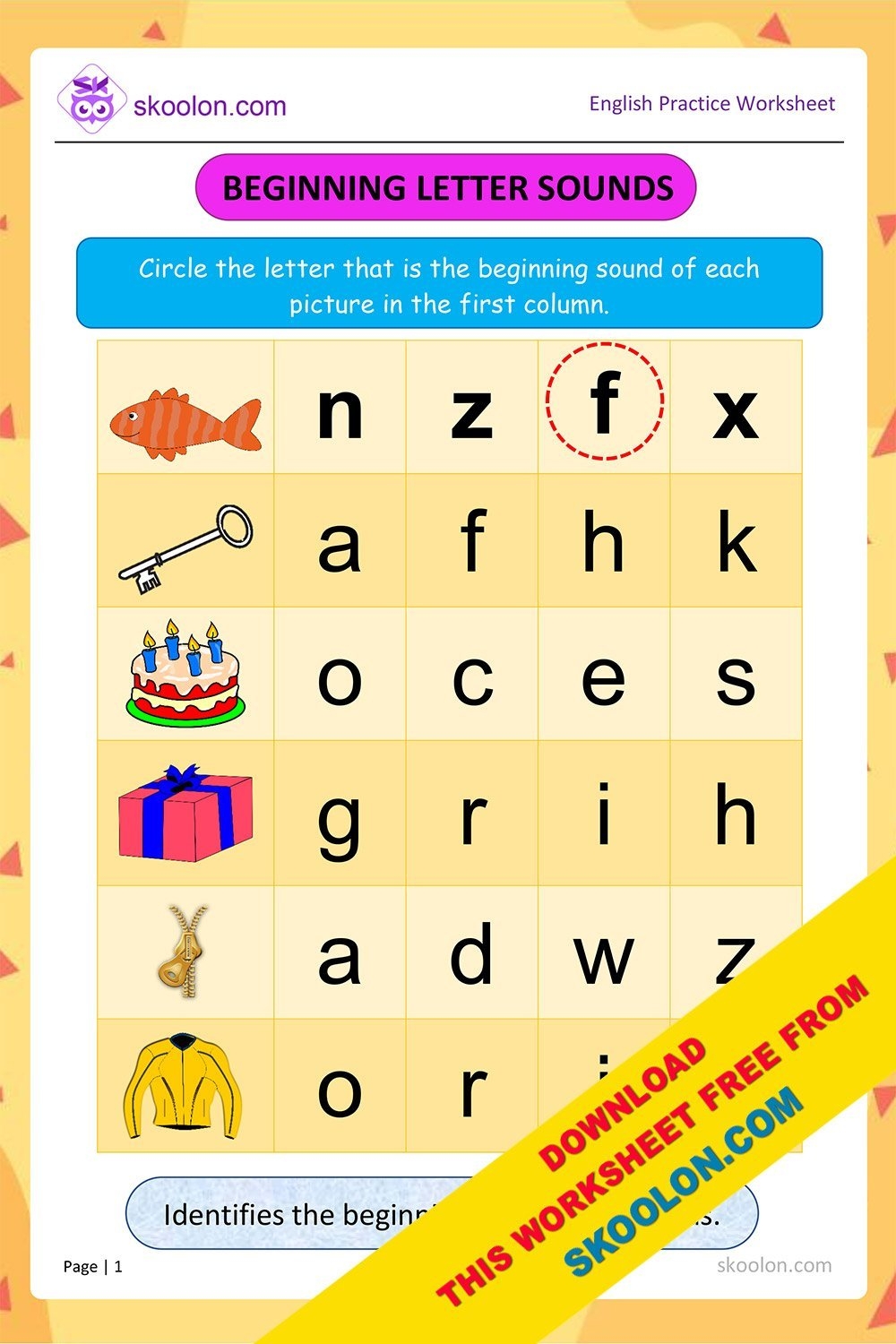 beginning sound worksheets